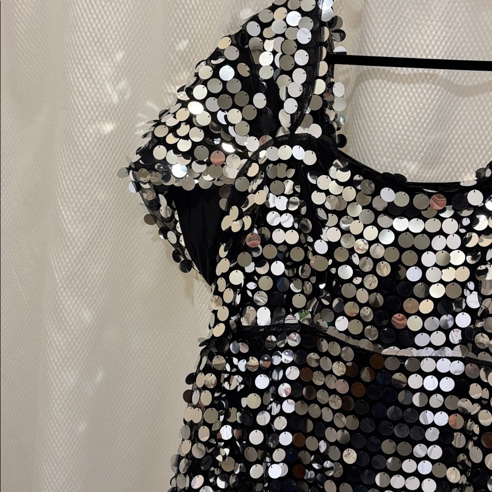 Eloquii Silver Sequin Midi Dress - Picture 3 of 7